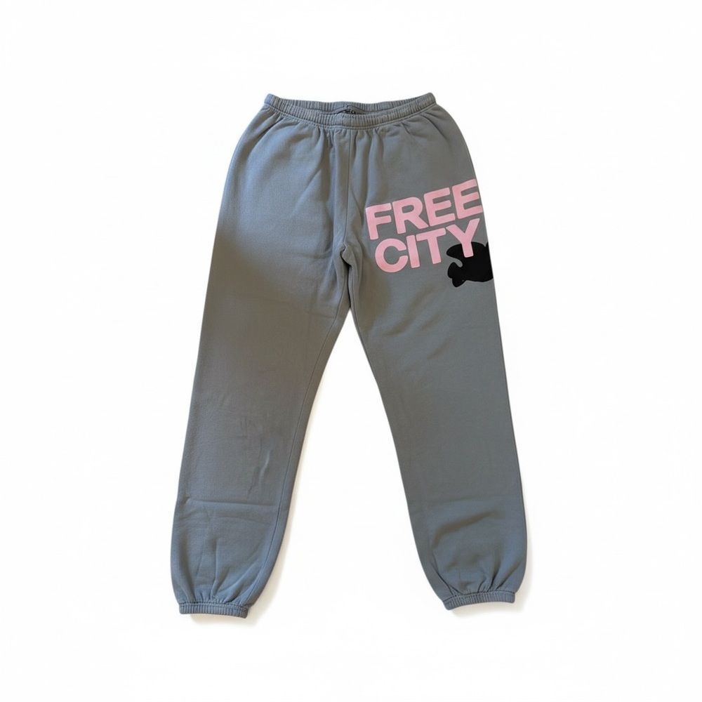 Freecity Gray Joggers with Pink Logo